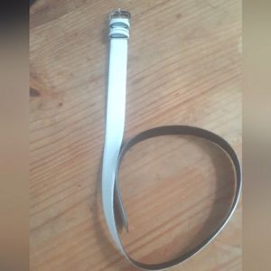 NWT! Calvin Klein White Multi-Loop Leather Belt - Large